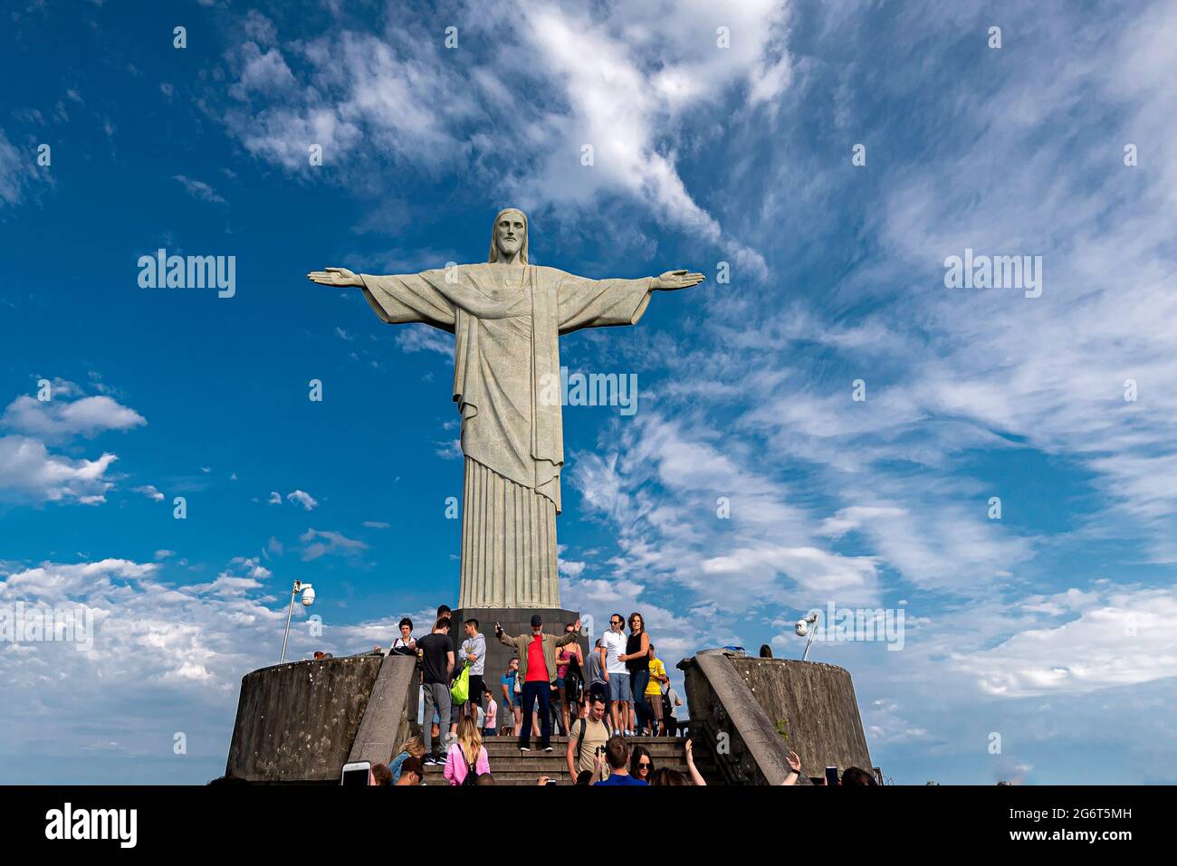 La célèbre statue du Christ Rédempteur à Rio de Janeiro, au Brésil. Banque D'Images