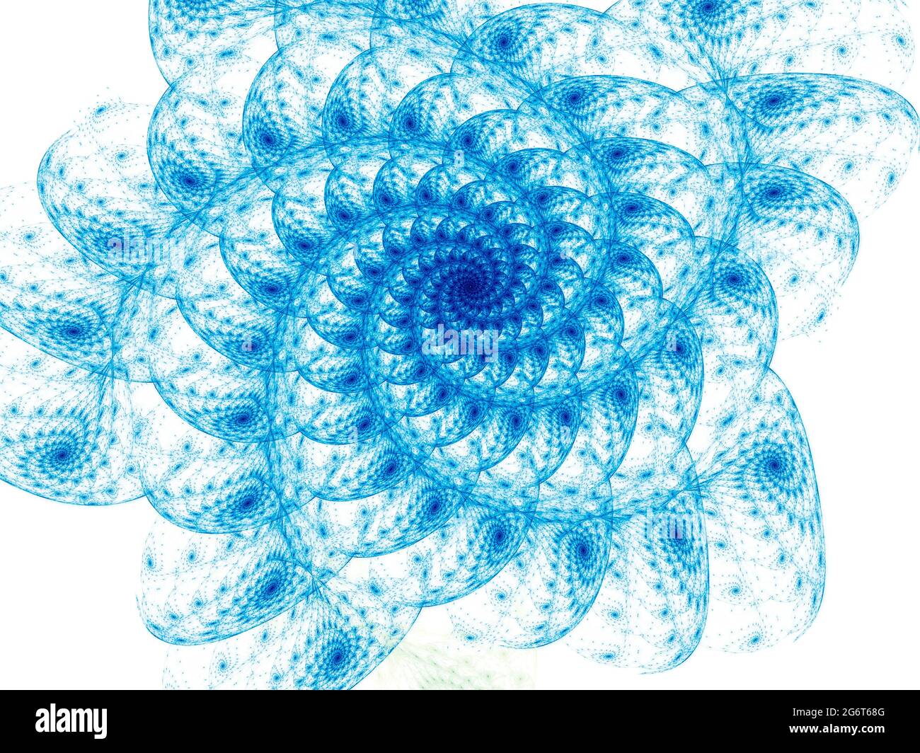 Spirale fractale bleue abstraite - illustration générée par ordinateur Banque D'Images