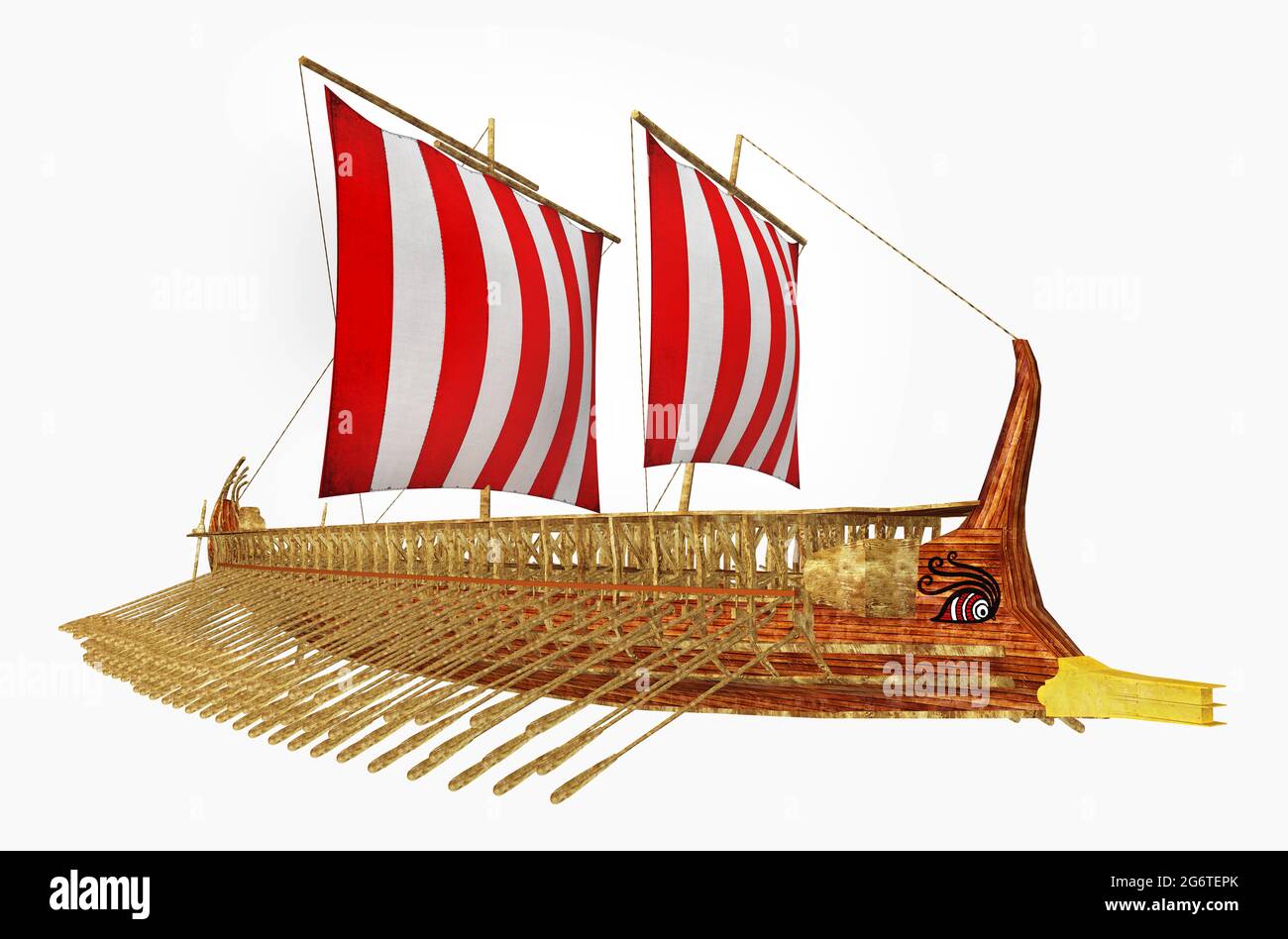 Ancien navire de guerre grec isolé sur fond blanc Photo Stock - Alamy
