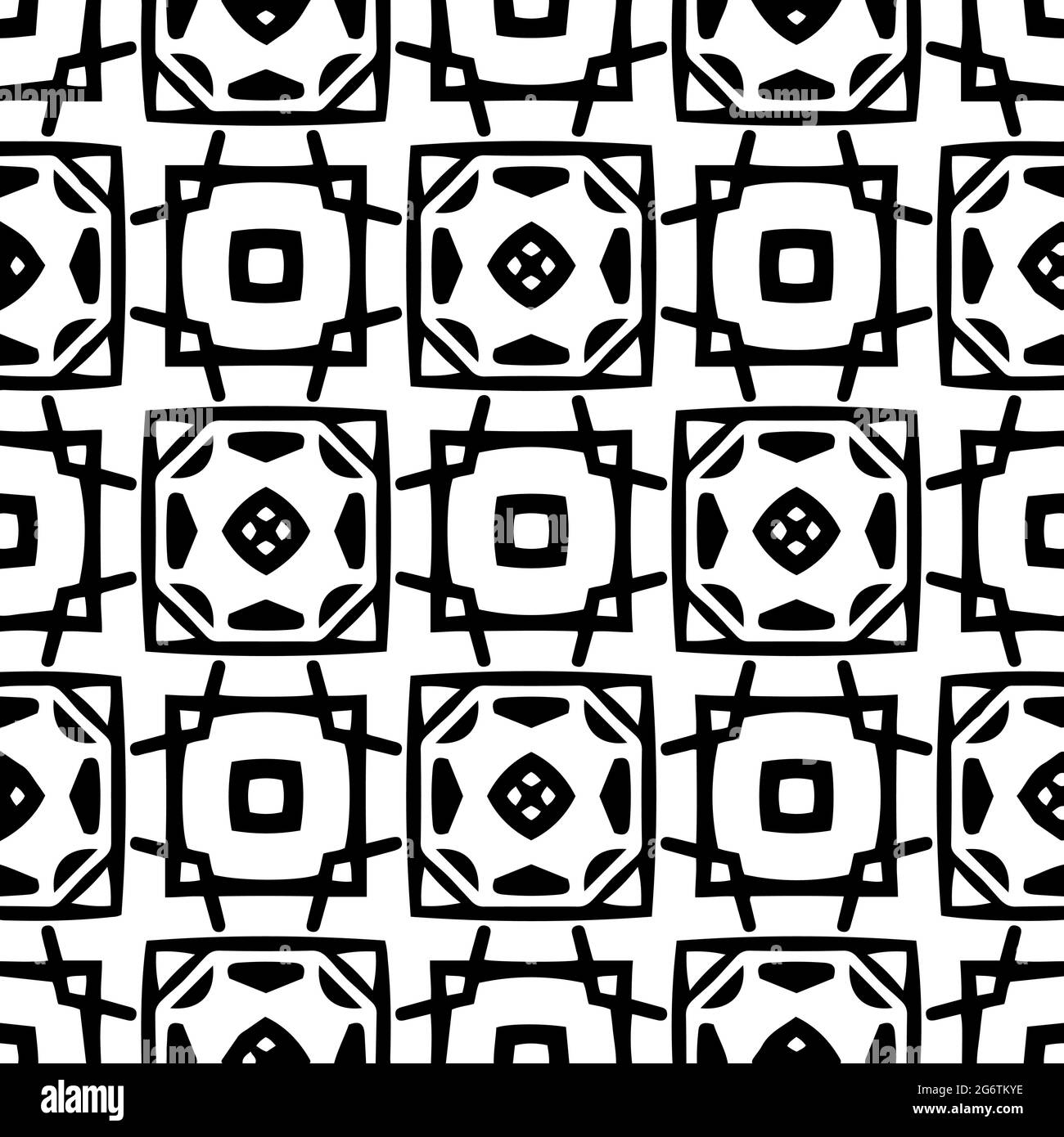 Motif vectoriel sans couture dans un style géométrique ornemental. Motif noir et blanc. Illustration de Vecteur