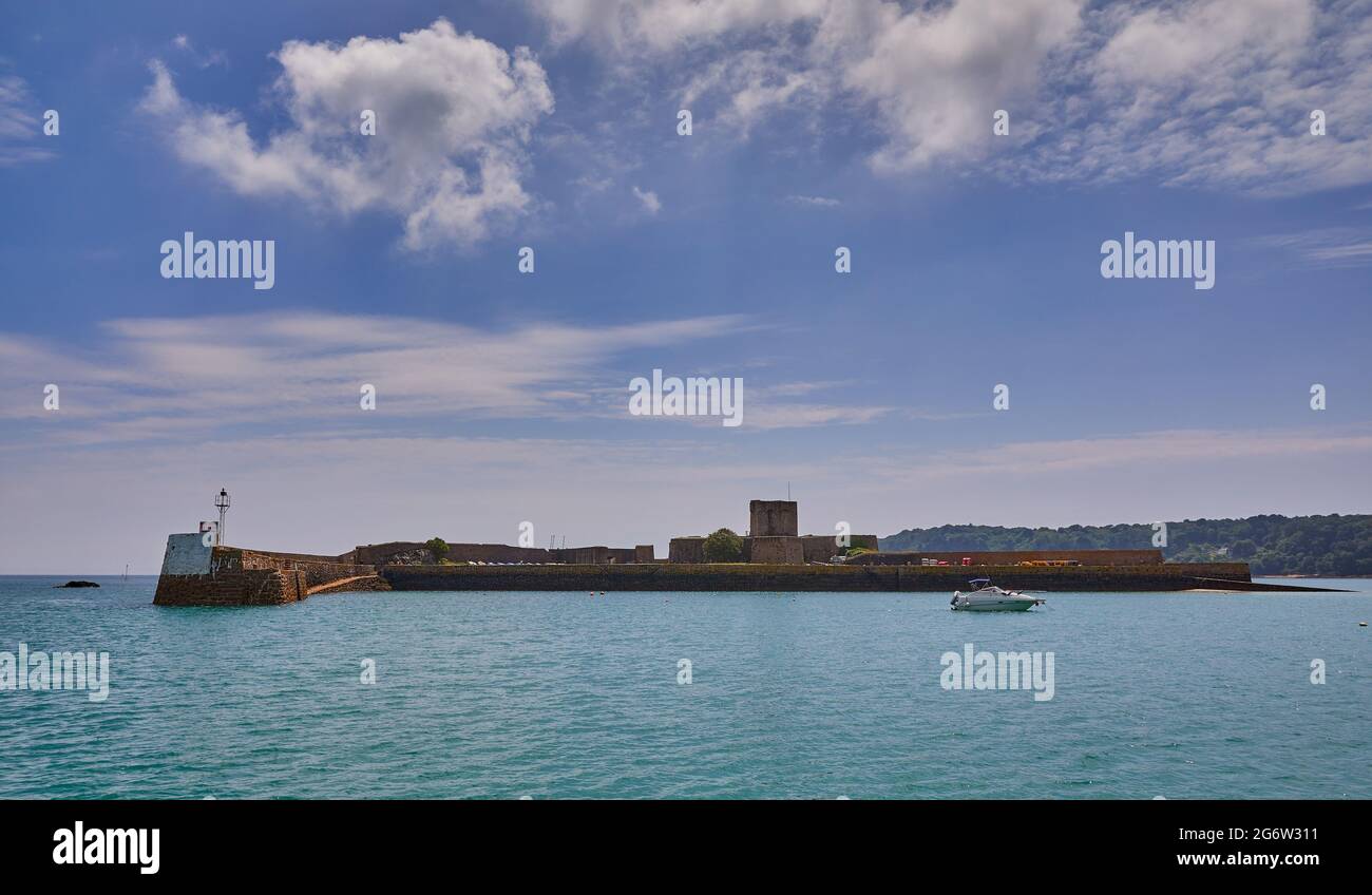 Imge de St Aubins fort, Jersey ci Banque D'Images