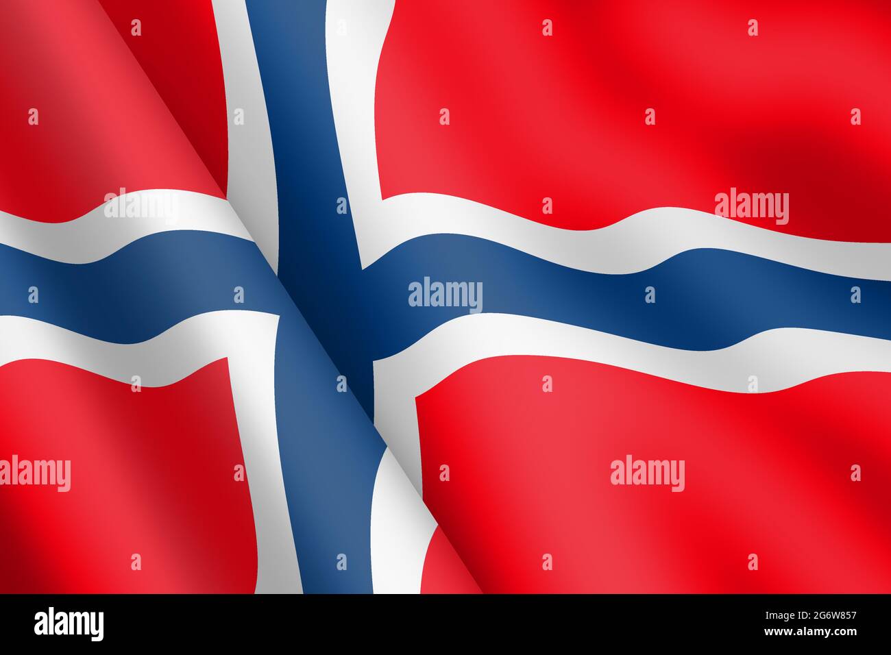 Norvège drapeau de l'ondulation du vent en 3d Banque D'Images