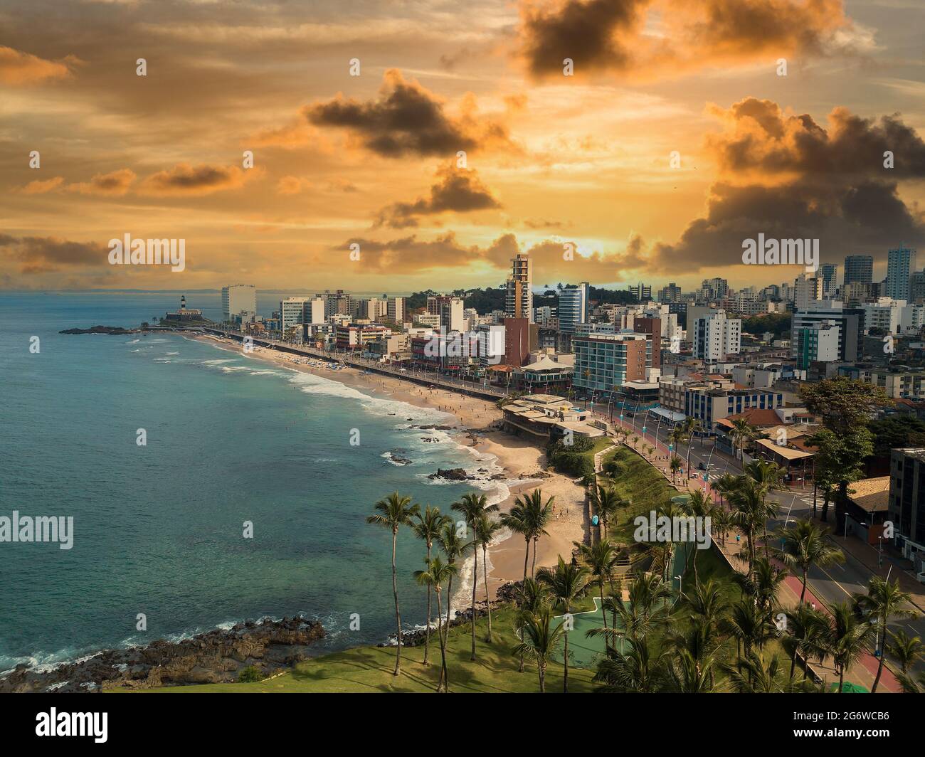 Vue aérienne sur la ville de Salvador Bahia. Banque D'Images