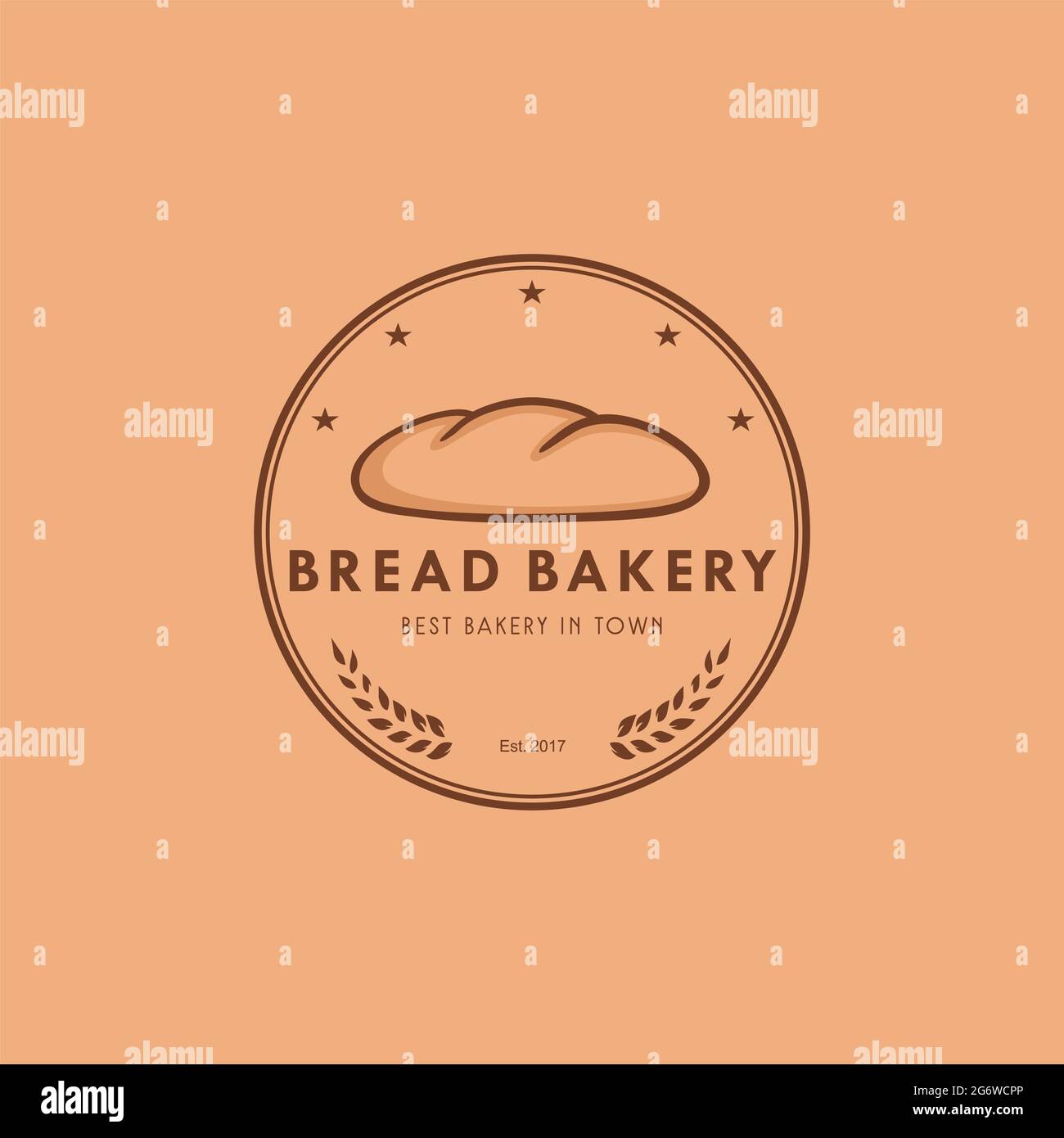 Pain boulangerie logo Vintage Design Vector Illustration icône Illustration de Vecteur