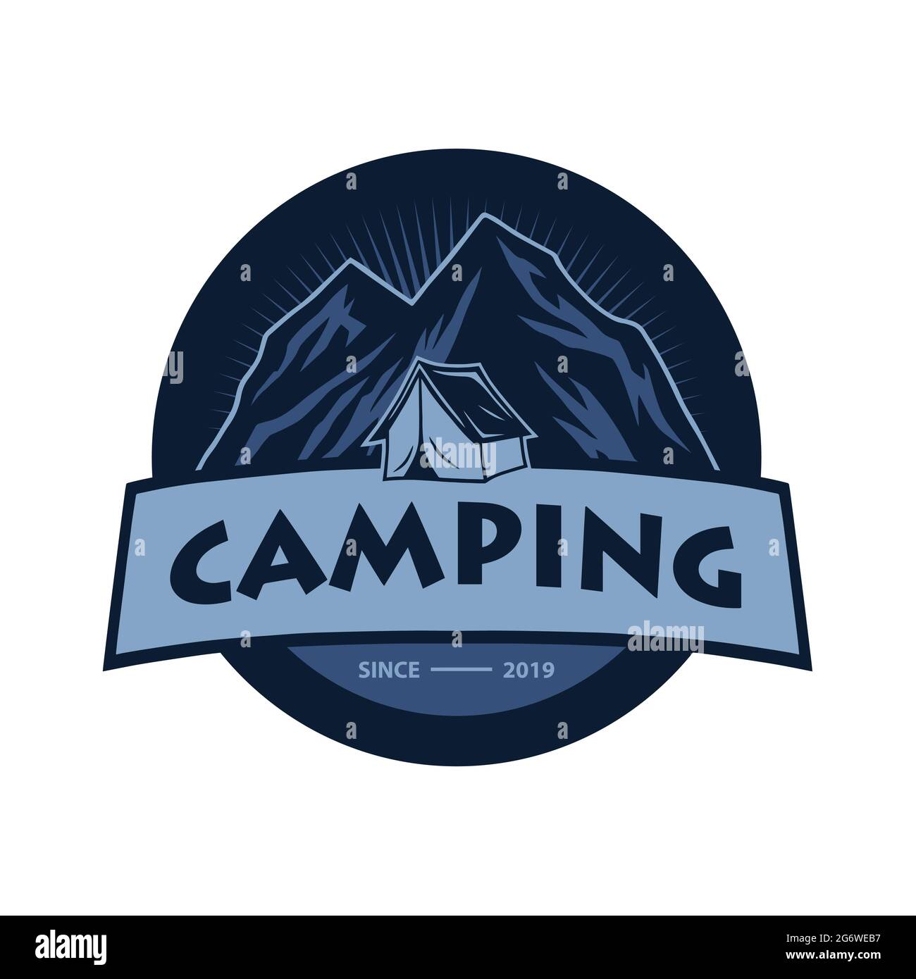 Logo pour Mountain Adventure , Camping, escalade Expedition. Logo et étiquettes vintage Vector, illustration de la conception du modèle d'icône Illustration de Vecteur