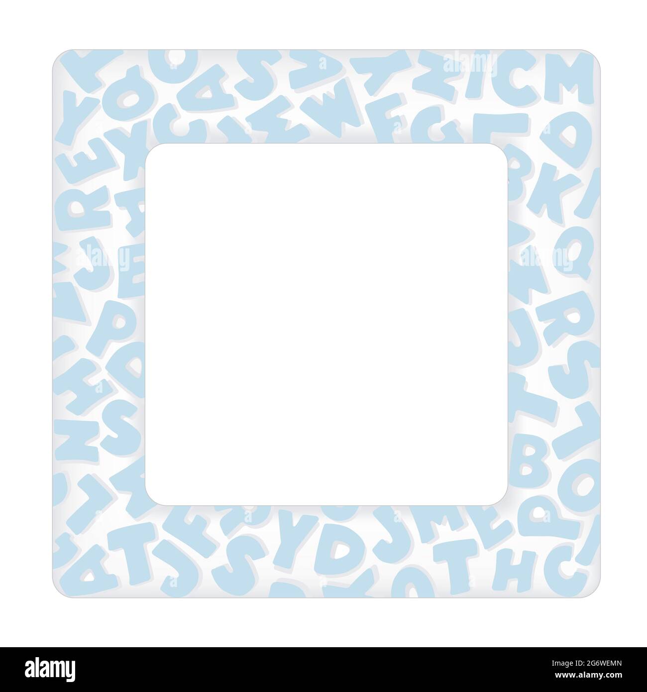 Cadre En Forme D Alphabet Bordure De Lettre Bleue Pastel Carree Fond Blanc Espace De Copie Pour Les Livres De Bebe Albums Livres De Rebut Annonces Affiches Photo Stock Alamy