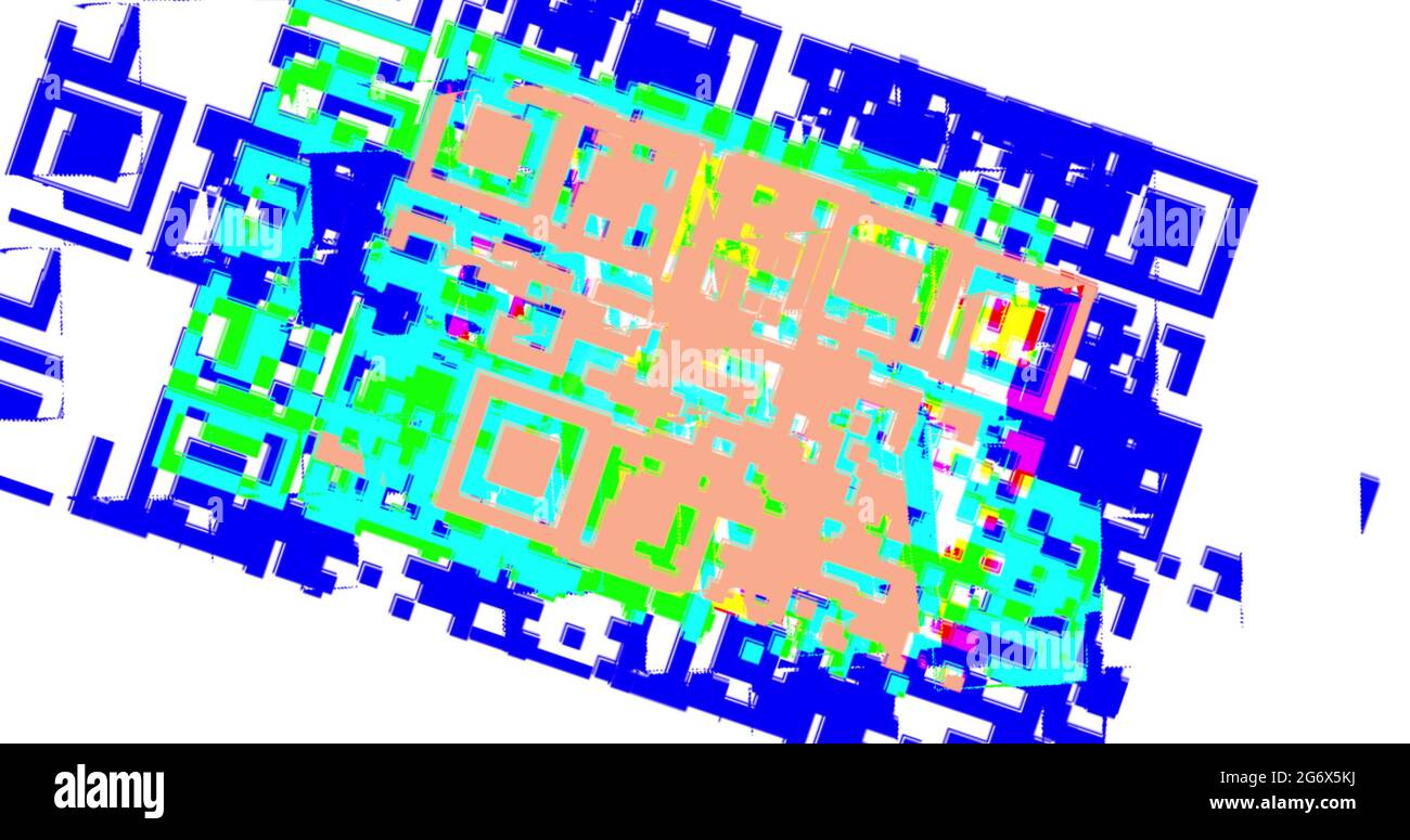 Lecteur de code QR sur fond blanc Banque D'Images