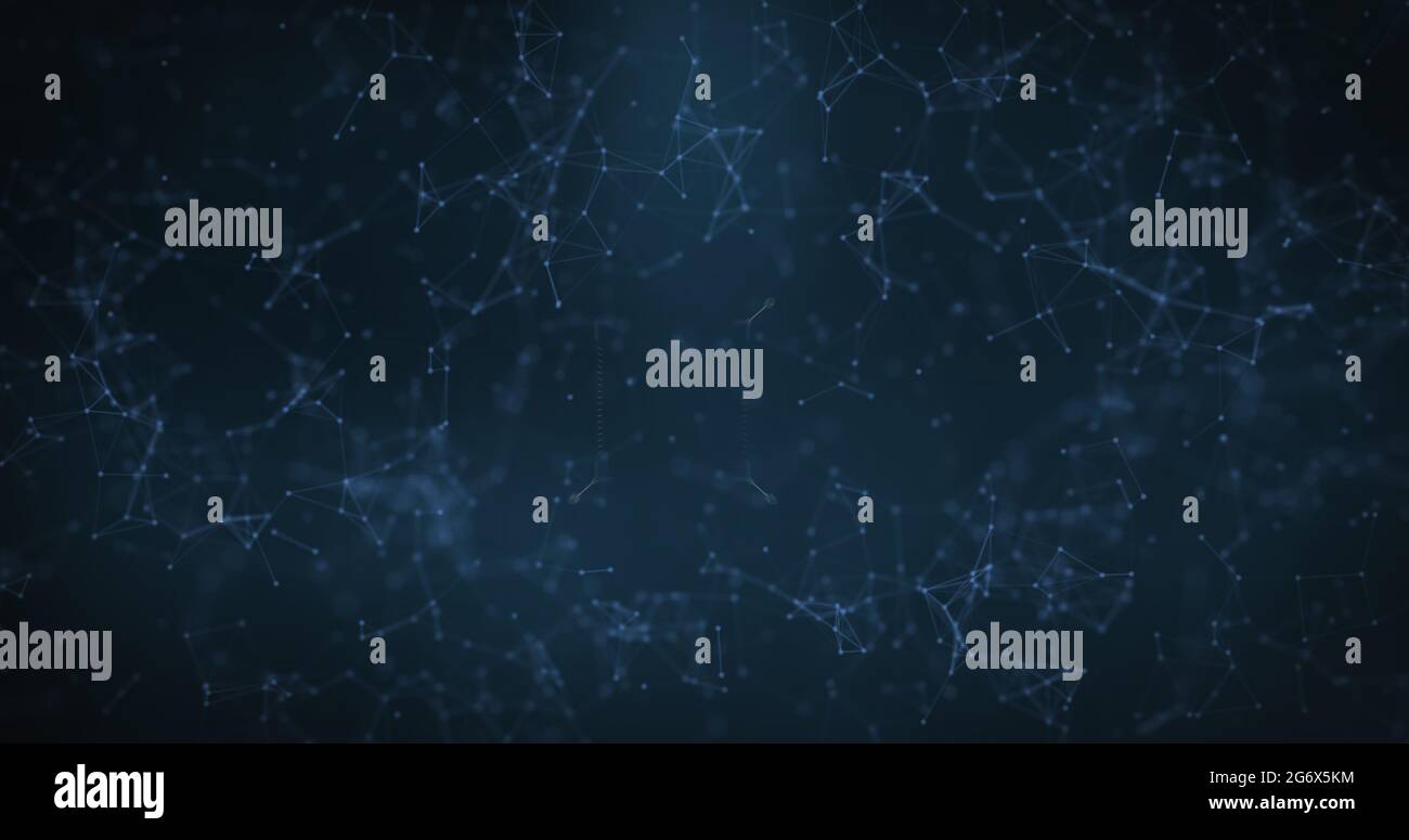 Lecteur de code QR sur réseau de connexions sur fond bleu Banque D'Images