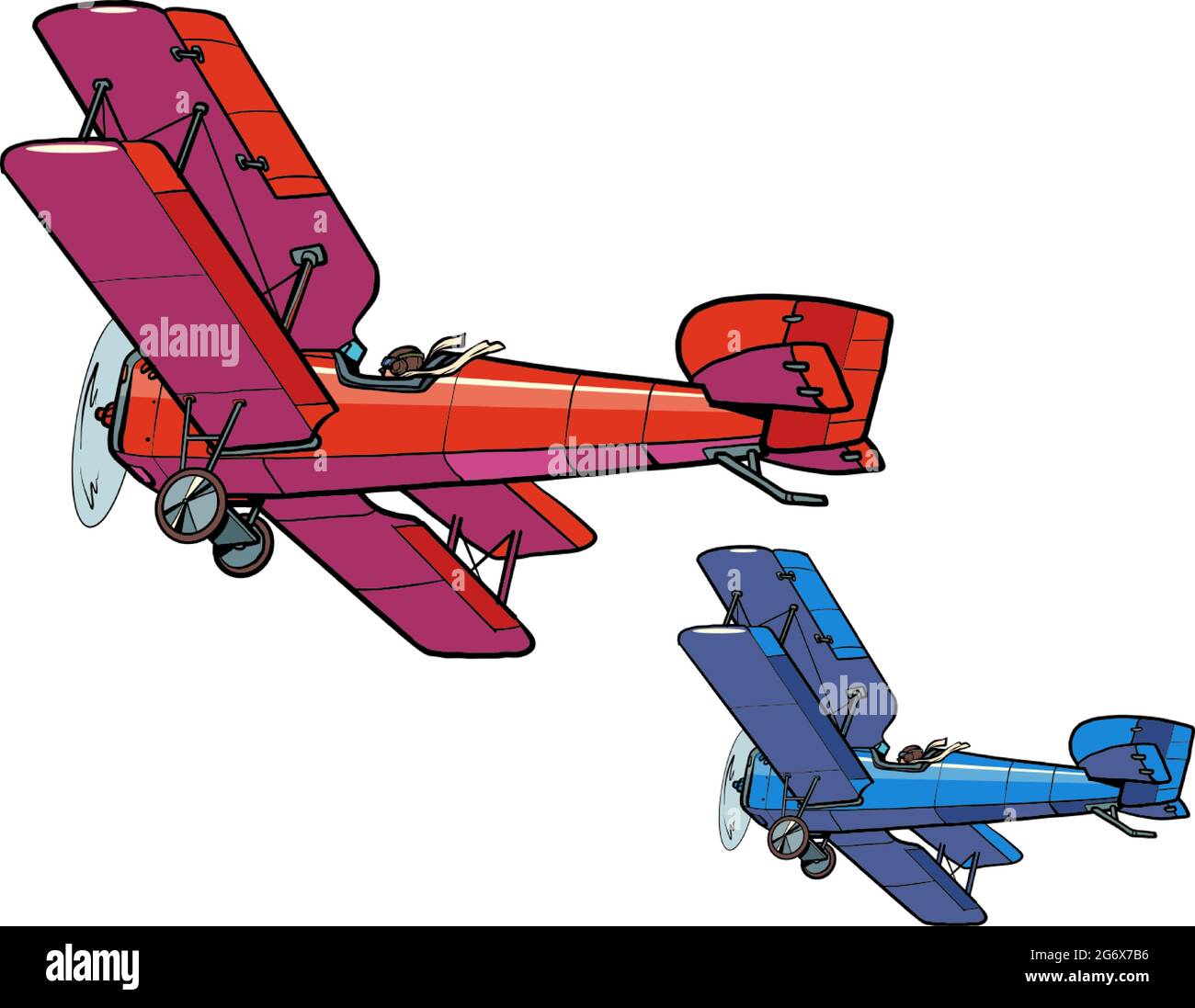 Avions rétro de la première Guerre mondiale Illustration de Vecteur Avions rétro de la première Guerre mondiale Illustration de Vecteur