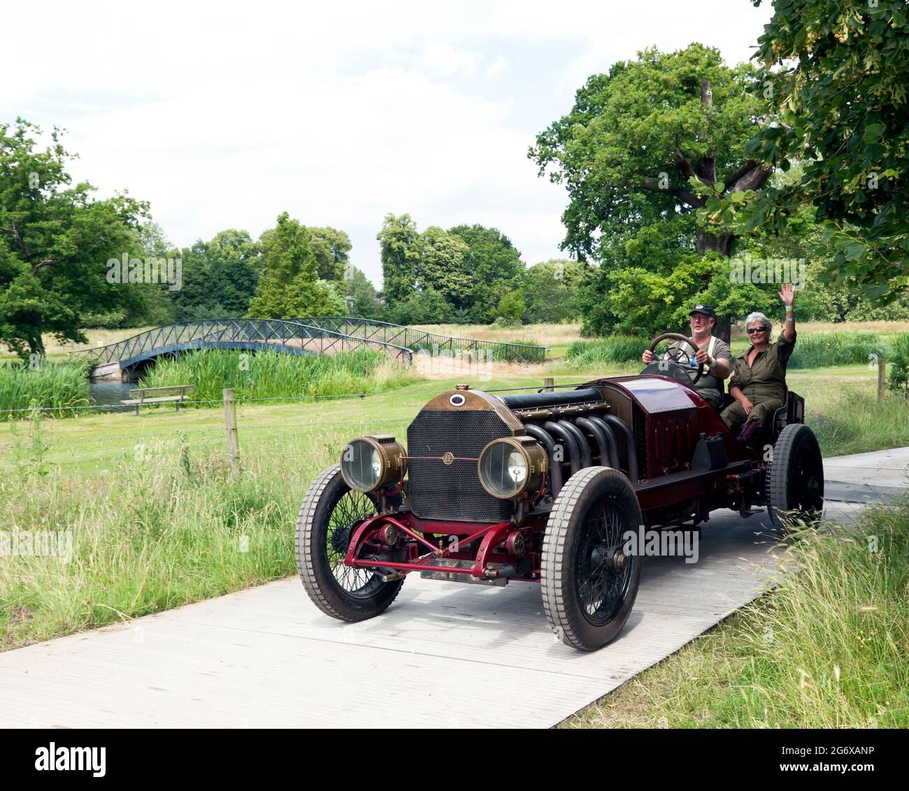 A 1905, Fiat Isotta-Fanschini, en démonstration au London Classic car Show 2021 Banque D'Images