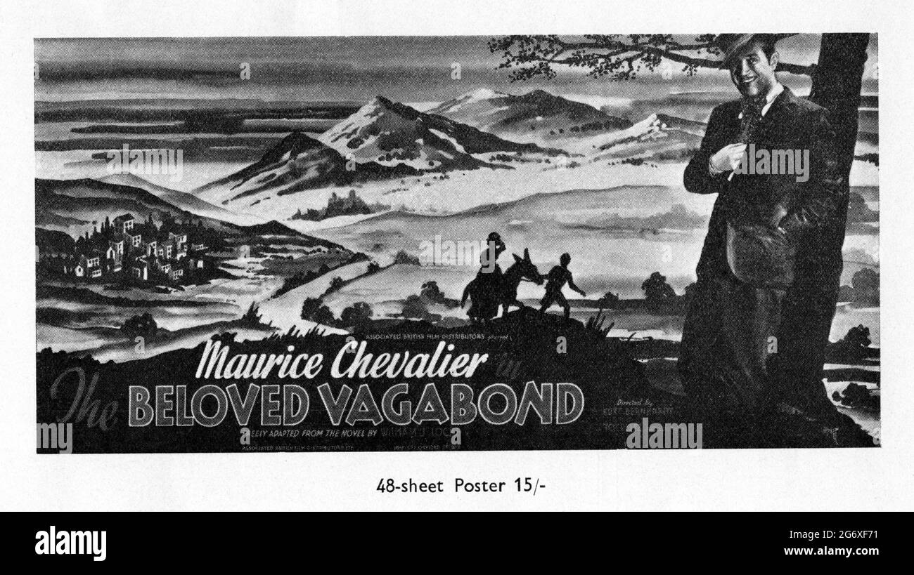 MAURICE CHEVALIER dans LA BIEN-AIMÉE VAGABOND 1936 réalisateur CURTIS BERNHARDT aka KURT BERNHARDT librement adapté du roman de William J. Locke Toeplitz Productions Ltd. / associés British film Distributors (A.B.F.D.) Banque D'Images