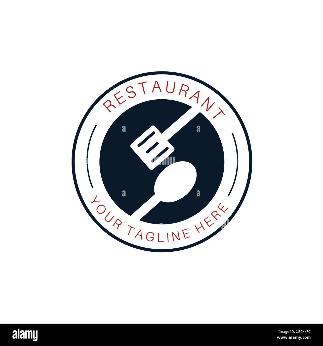 Nouveau logo et symboles de la nourriture et des repas du restaurant. Illustration de Vecteur