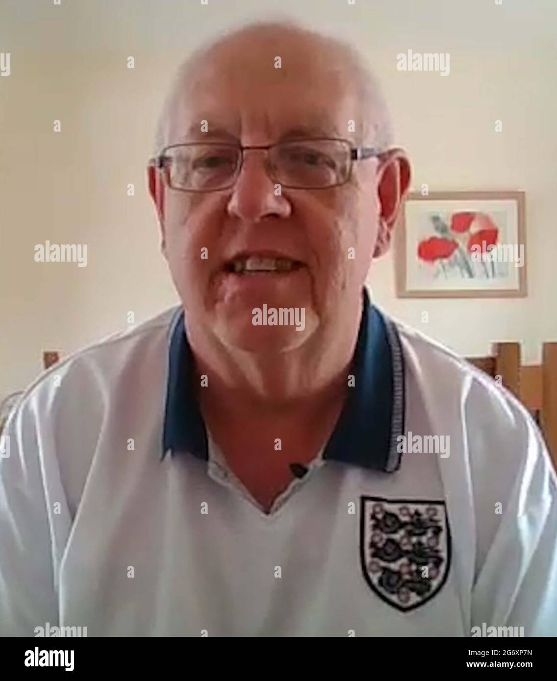 Screengrab tiré de PA Video de Tony Stopford, un fan de football de longue date qui a vu l'Angleterre lever la coupe du monde à Wembley en 1966, a déclaré qu'il se sent privilégiédî de travailler au stade dimanche. Date de la photo : vendredi 9 juillet 2021. Banque D'Images