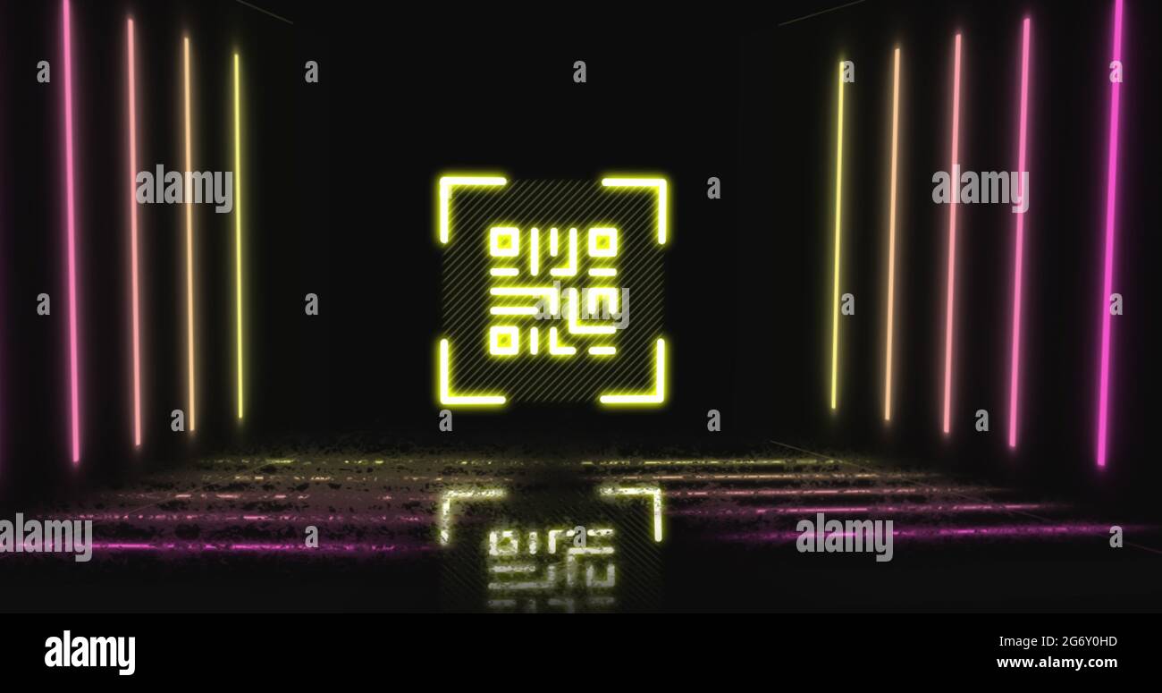 Illustration du code QR blanc clignotant Banque D'Images