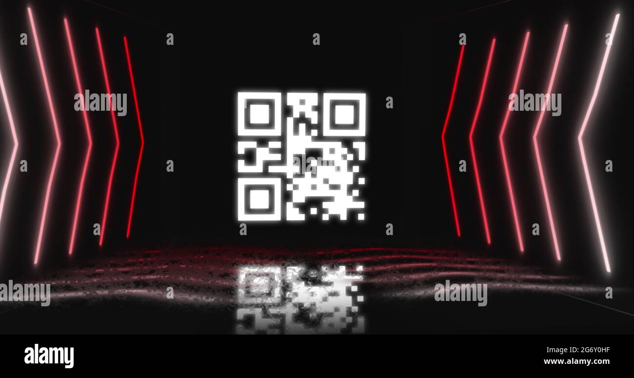 Illustration du code QR blanc clignotant Banque D'Images