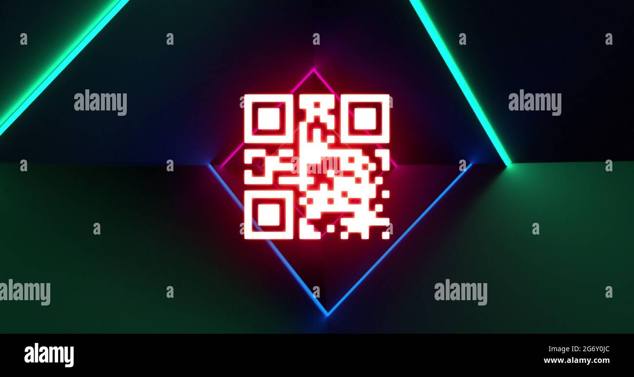 Illustration du code QR blanc clignotant Banque D'Images