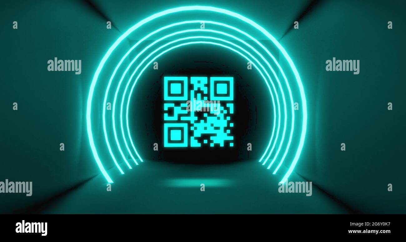 Illustration du code QR blanc clignotant Banque D'Images