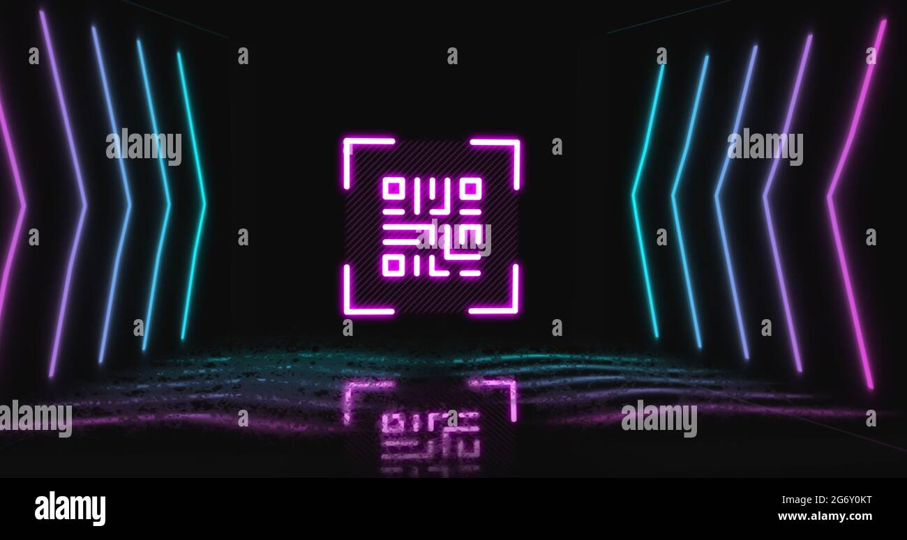 Illustration du code QR blanc clignotant Banque D'Images