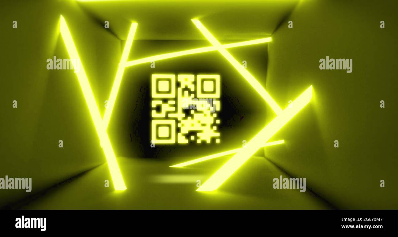 Illustration du code QR blanc clignotant Banque D'Images