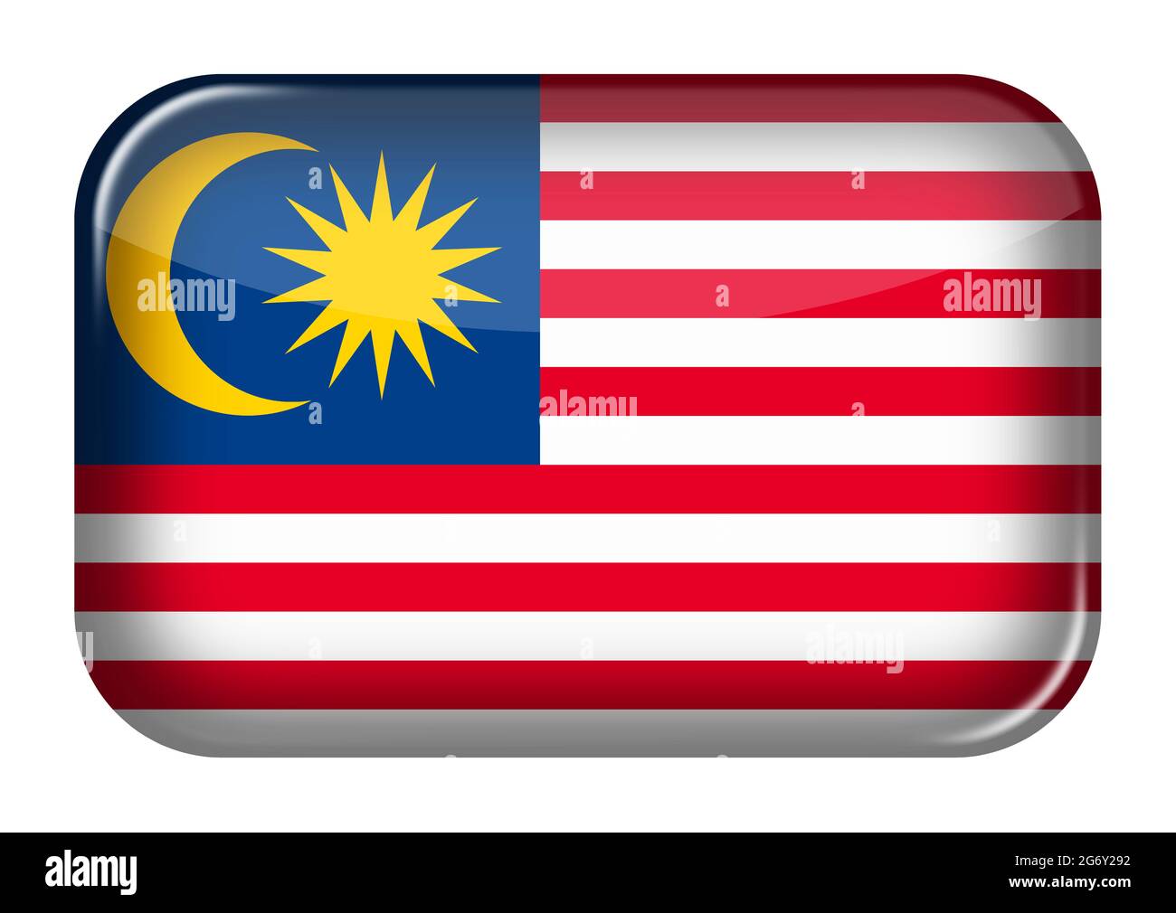 Icône web de Malaisie bouton rectangle avec masque de découpe illustration 3d Banque D'Images