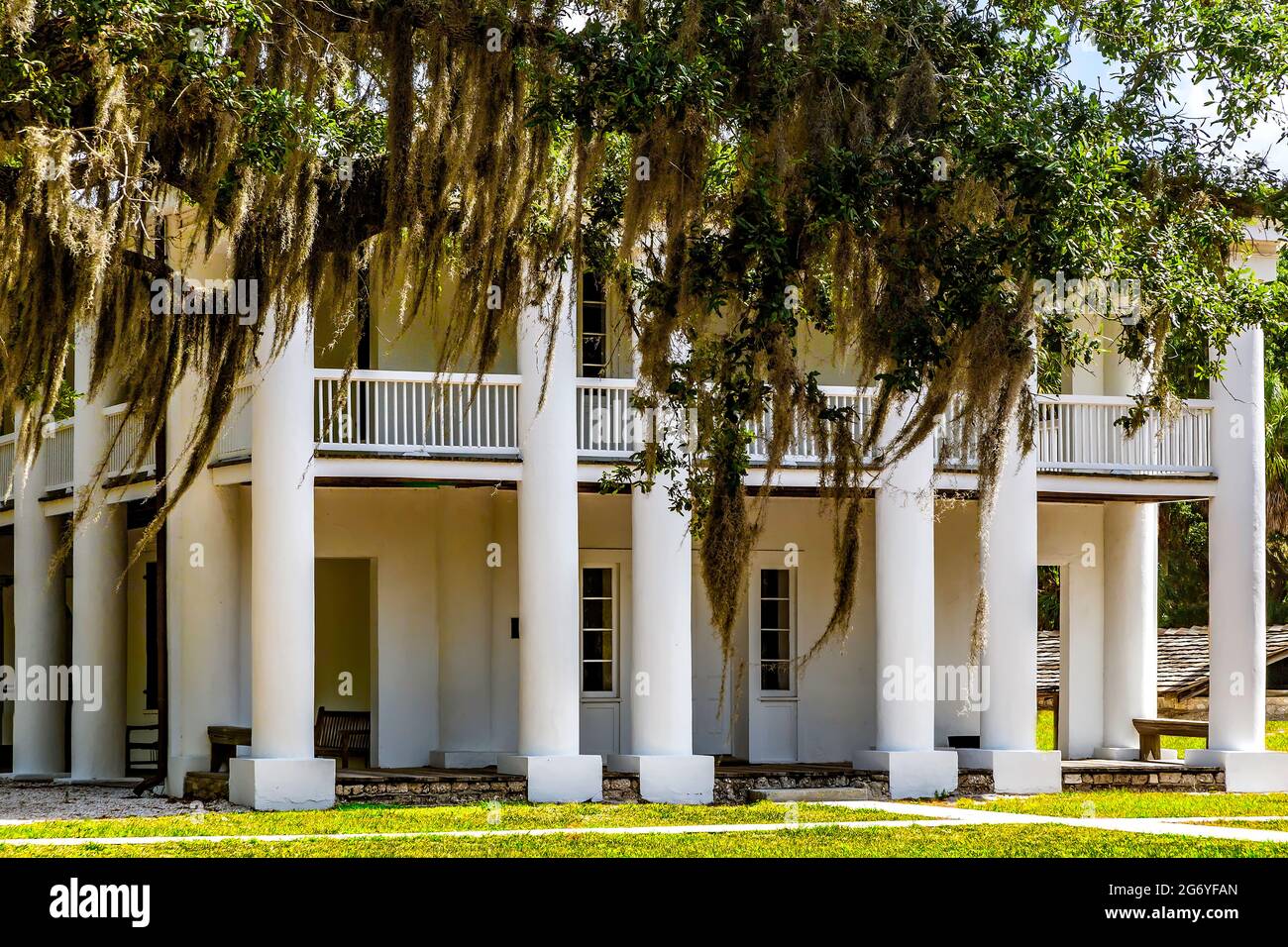 Gamble Mansion, un manoir d'avant-guerre situé à Ellenton, Floride. La maison du major Robert Gamble et le siège de sa vaste plantation de sucre Banque D'Images