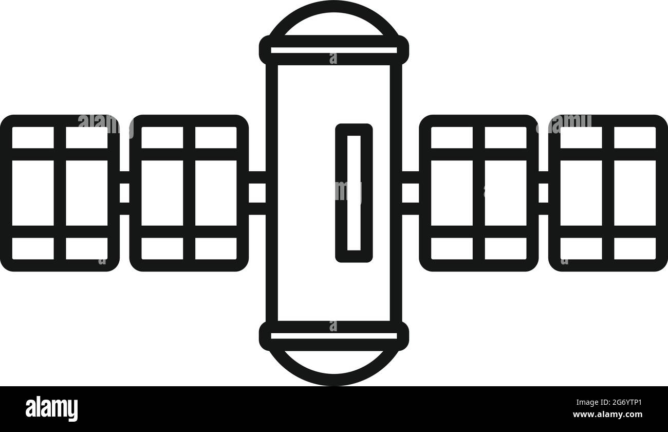 Vecteur de contour d'icône de station spatiale moderne. Station Mars internationale Illustration de Vecteur