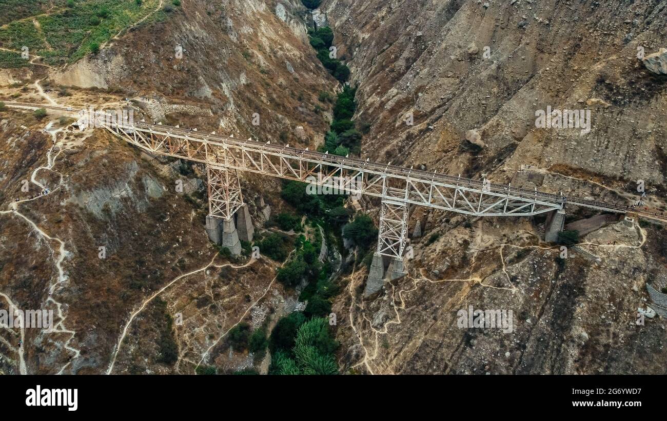 Le pont Verrugas ou Carrion Bridge est un pont situé dans le département de Lima Banque D'Images