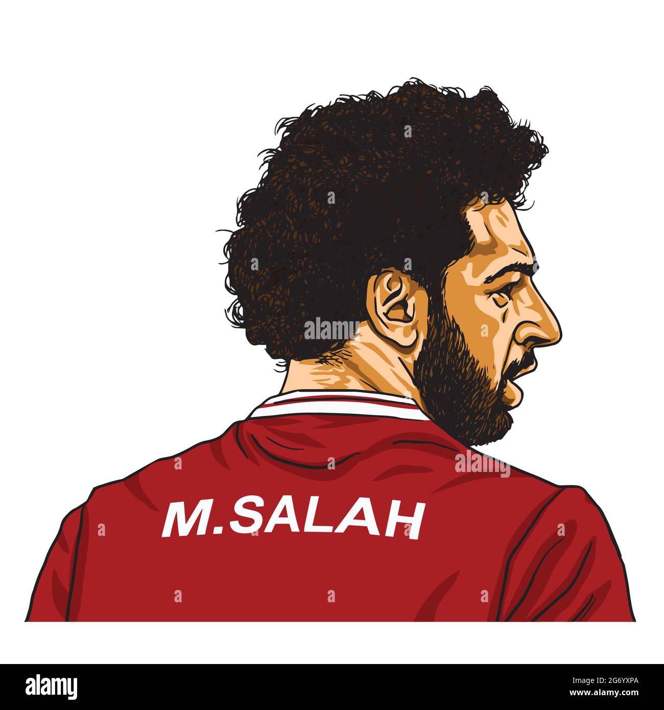 Illustration de la caricature du dessin animé du vecteur Mo Salah. 30 mai 2018 Illustration de Vecteur