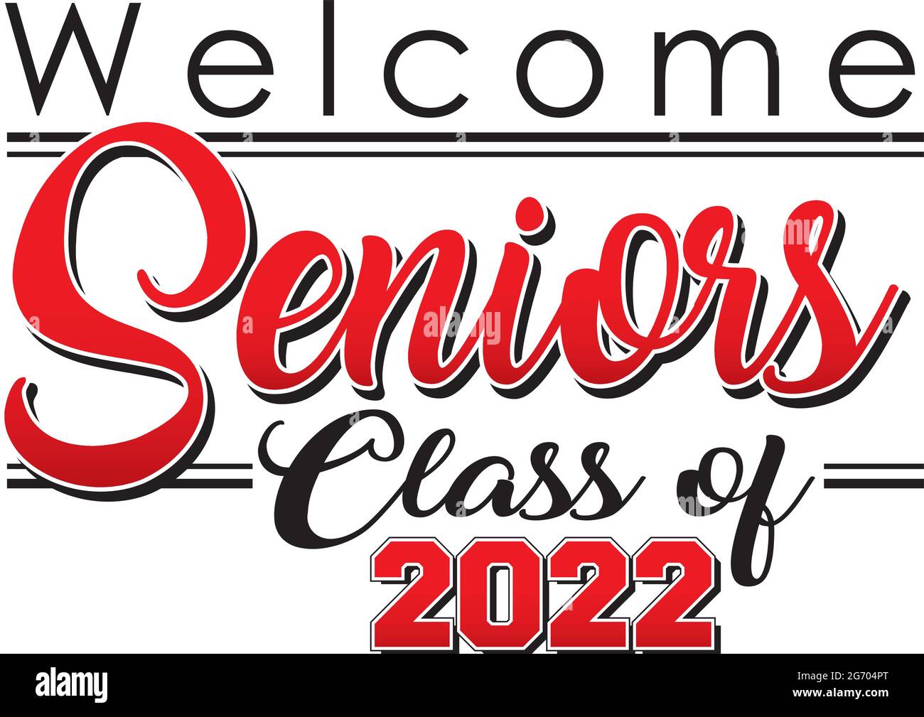 bienvenue classe senior de 2022 rouges Illustration de Vecteur