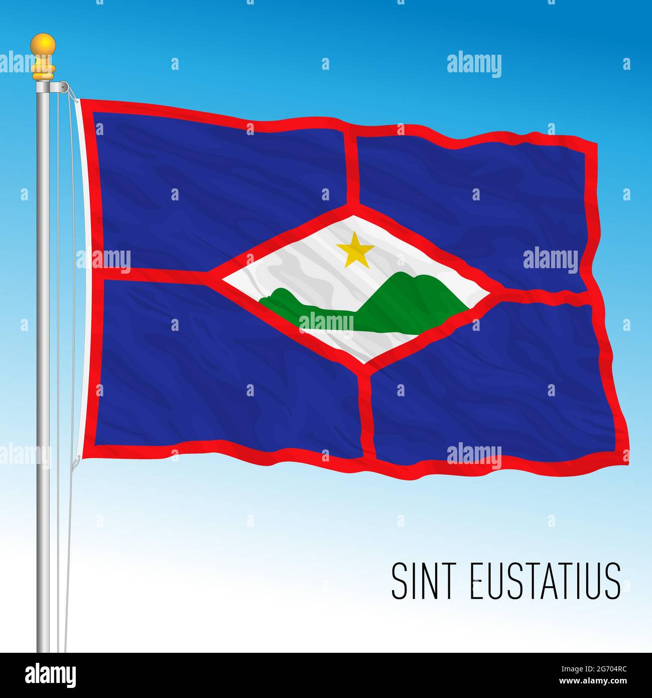 Saint Eustache drapeau national officiel, Antilles néerlandaises, illustration vectorielle Illustration de Vecteur