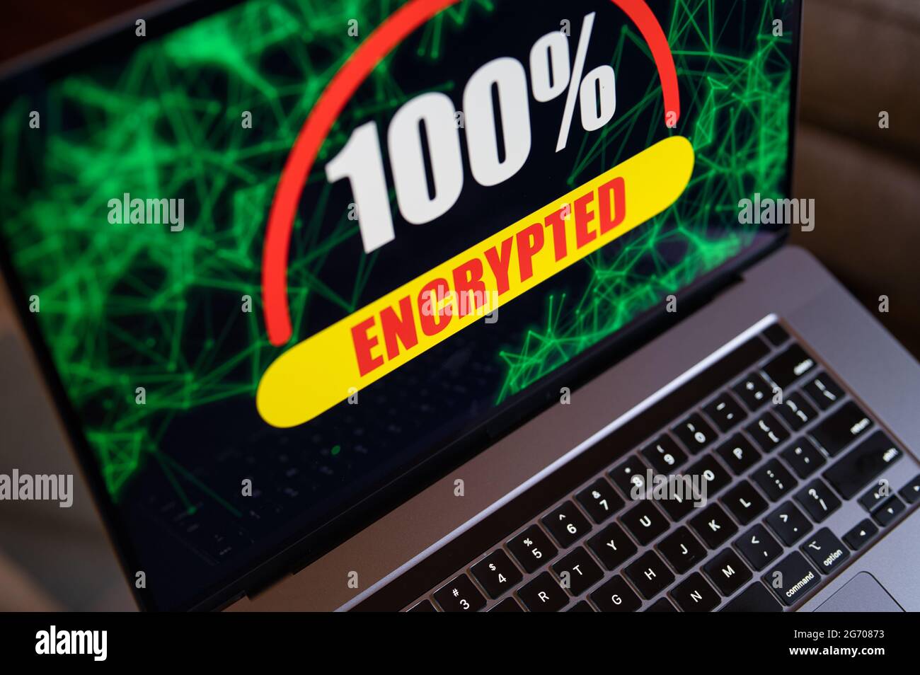 Ordinateur portable crypté ransom ware avec clavier Photo Stock - Alamy