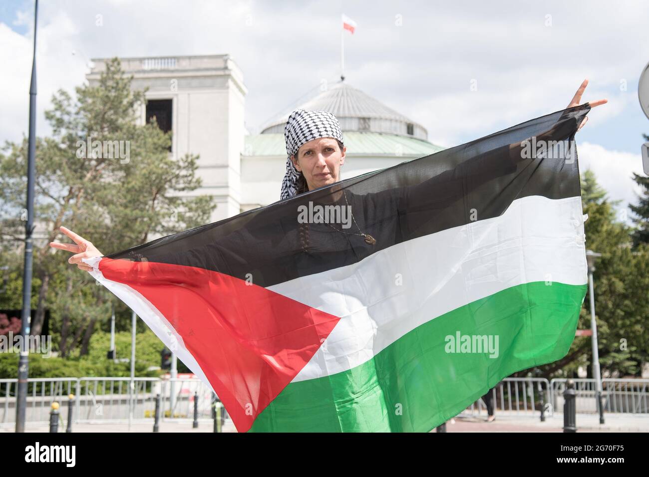 Manifestation pro-palestinienne à Varsovie, Pologne. 20 mai 2021 © Wojciech Strozyk / Alamy stock photo Banque D'Images