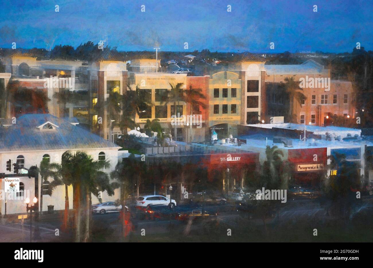 Punta Gorda, Florida Mainstreet Banque D'Images