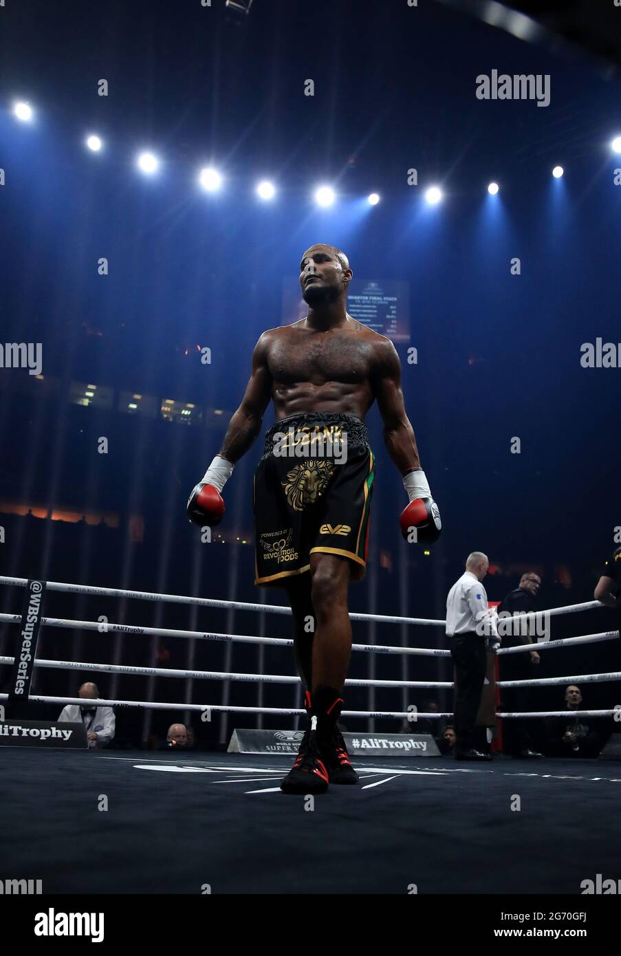 Photo du dossier datée du 17/02/18 de Sebastian Eubank lors de son combat contre Kamil Kulczvk dans un concours léger à fort poids à la Manchester Arena. Sebastian Eubank, le troisième plus ancien des cinq enfants du boxeur Chris Eubank, est décédé vendredi matin à Dubaï, quelques jours avant son 30e anniversaire. Date de publication : vendredi 9 juillet 2021. Banque D'Images