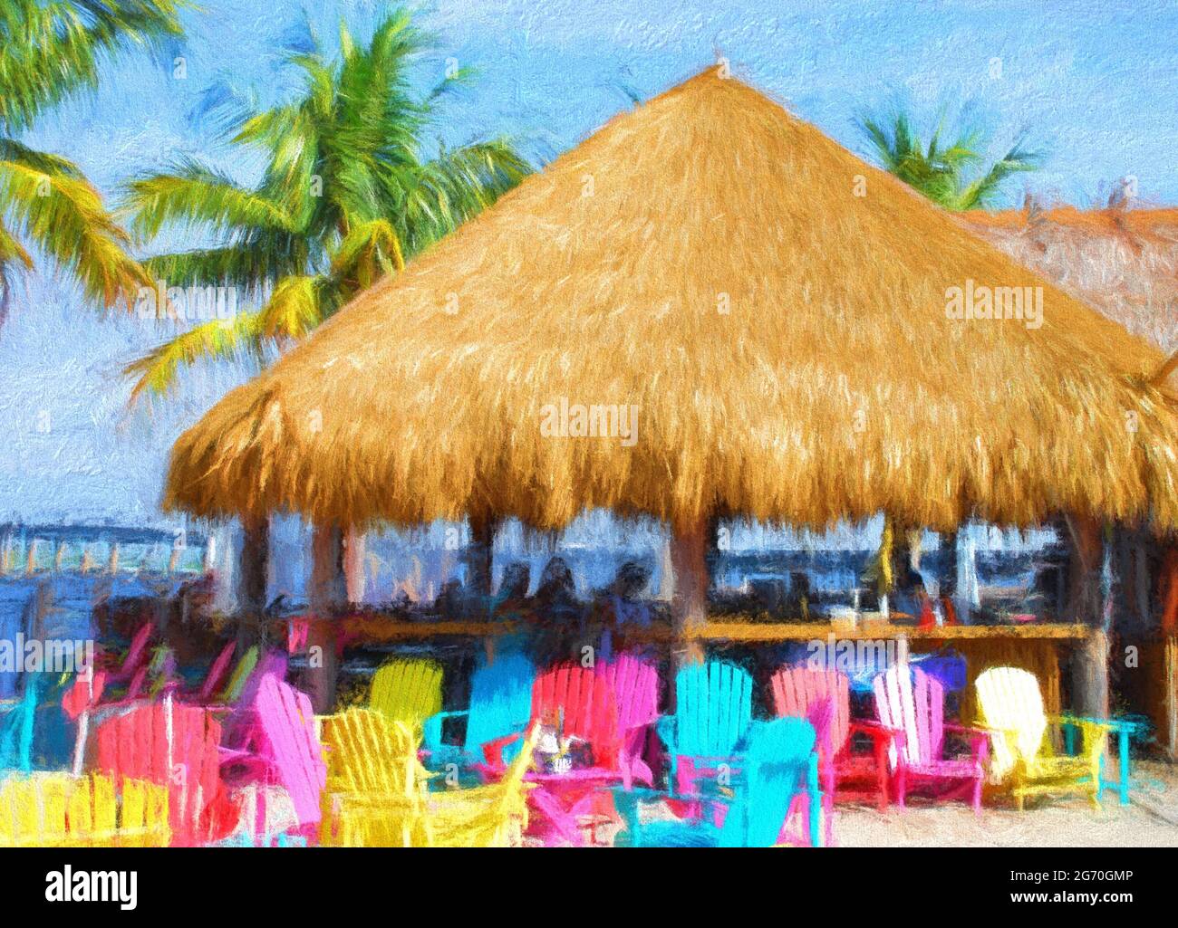 Punta Gorda, Florida streetTiki Banque D'Images