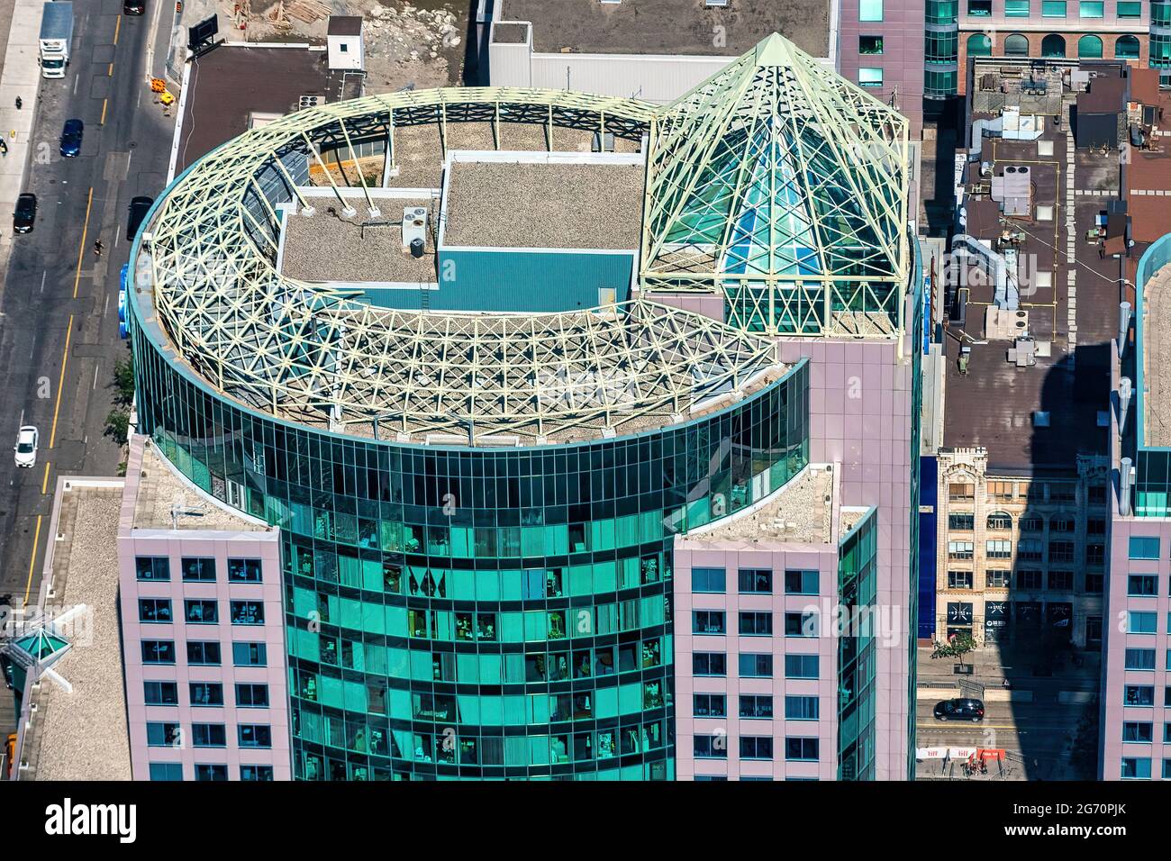 Toronto, Canada, vue aérienne du bâtiment dans le quartier du centre-ville Banque D'Images