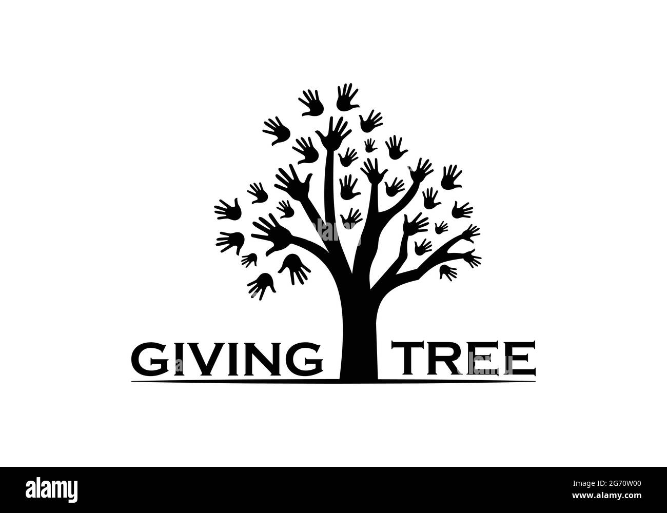 Donner à l'arbre logo Design modèle vectoriel arbre à main abstrait logo Design Multiuse Illustration de Vecteur