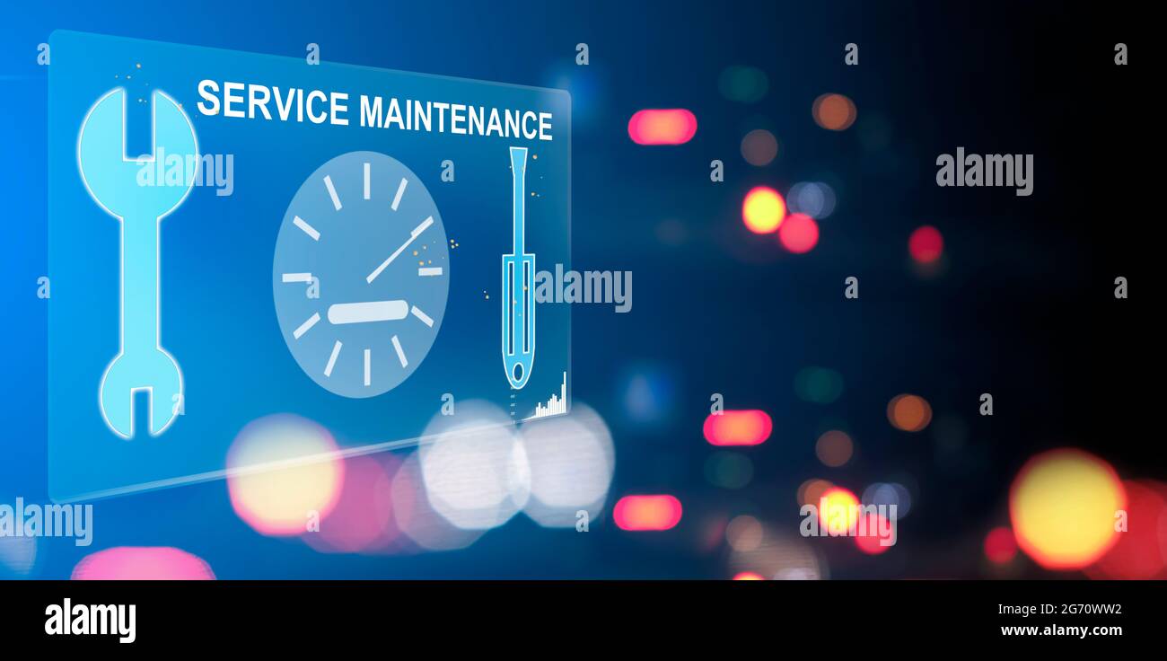 Ai hologramme voiture tableau de bord station bandeau électronique voiture pilote automatique autonome futuriste assistance à la maintenance de la technologie automobile outil FIX coc Banque D'Images