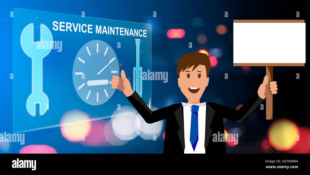 Ai hologramme voiture tableau de bord station bandeau électronique voiture pilote automatique autonome futuriste assistance à la maintenance de la technologie automobile outil FIX coc Banque D'Images