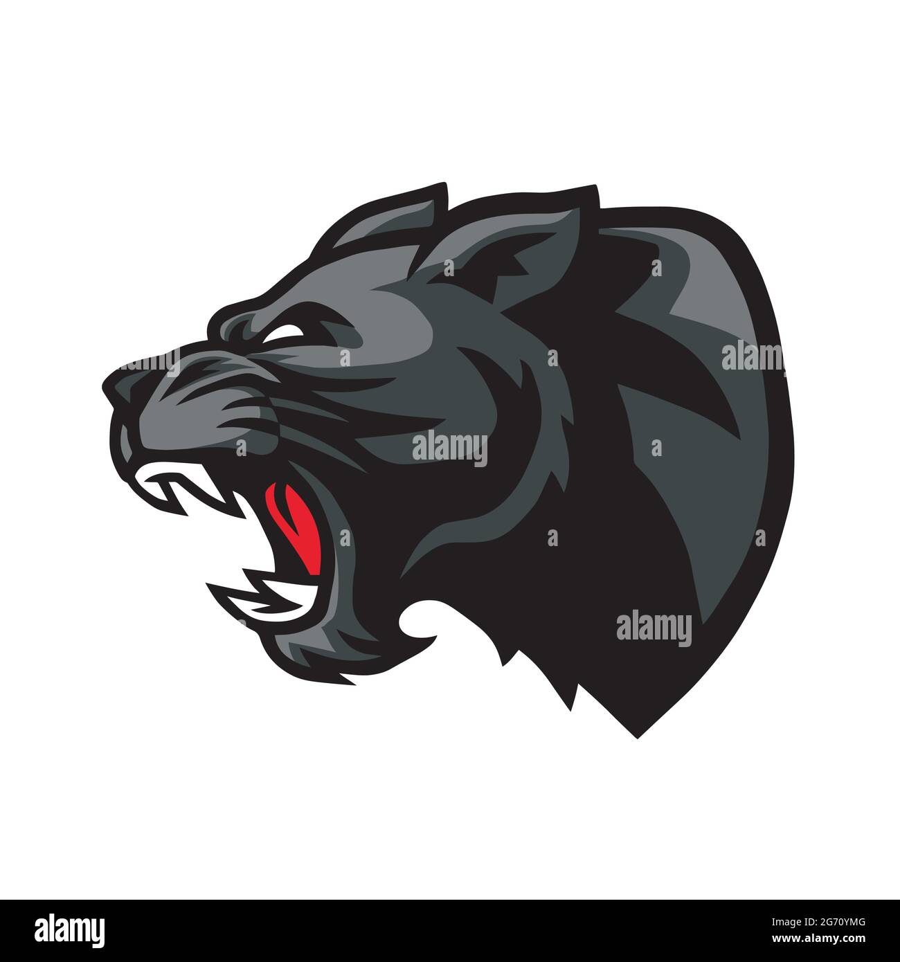 Logo de la mascotte Panther Roaring Head Illustration de Vecteur