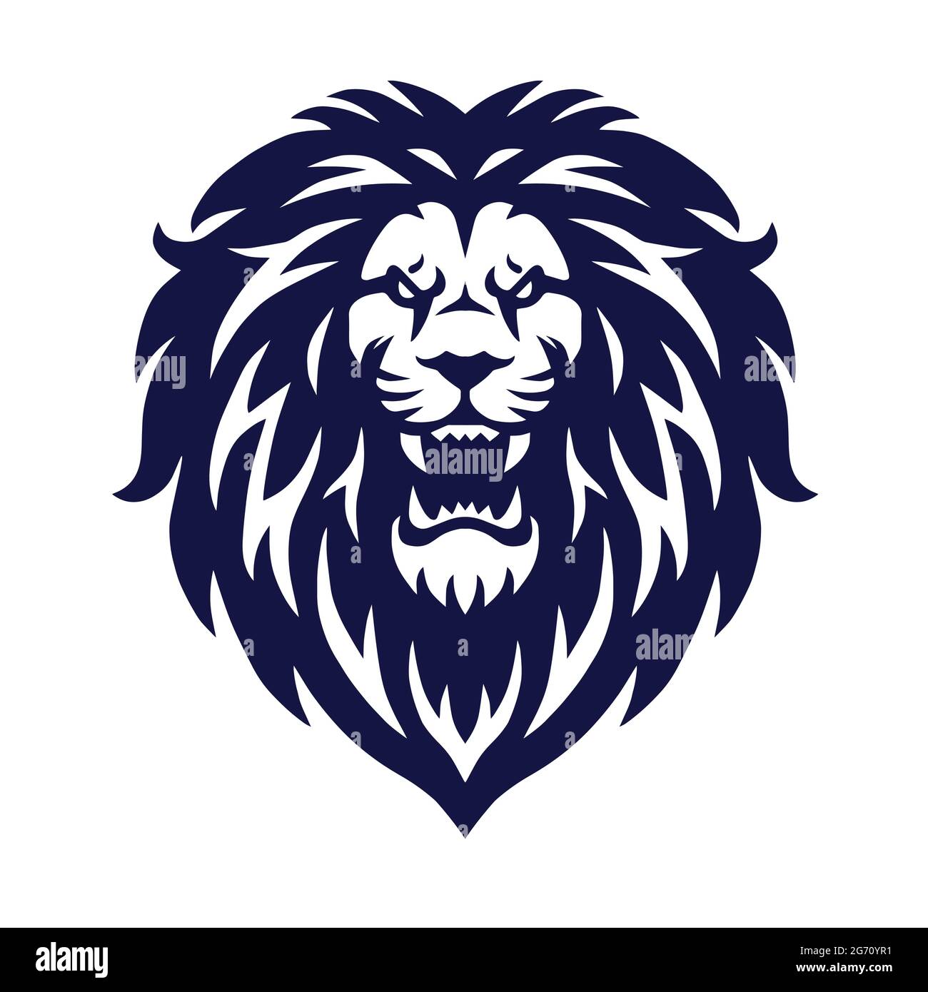 Angry Lion Head Vector logo Icon Sports Mascot Illustration de Vecteur