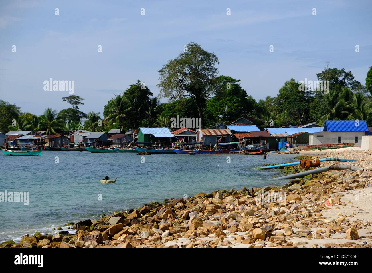 Cambodge Sihanoukville - Kampong Som - Village de pêche à Independence Beach Banque D'Images