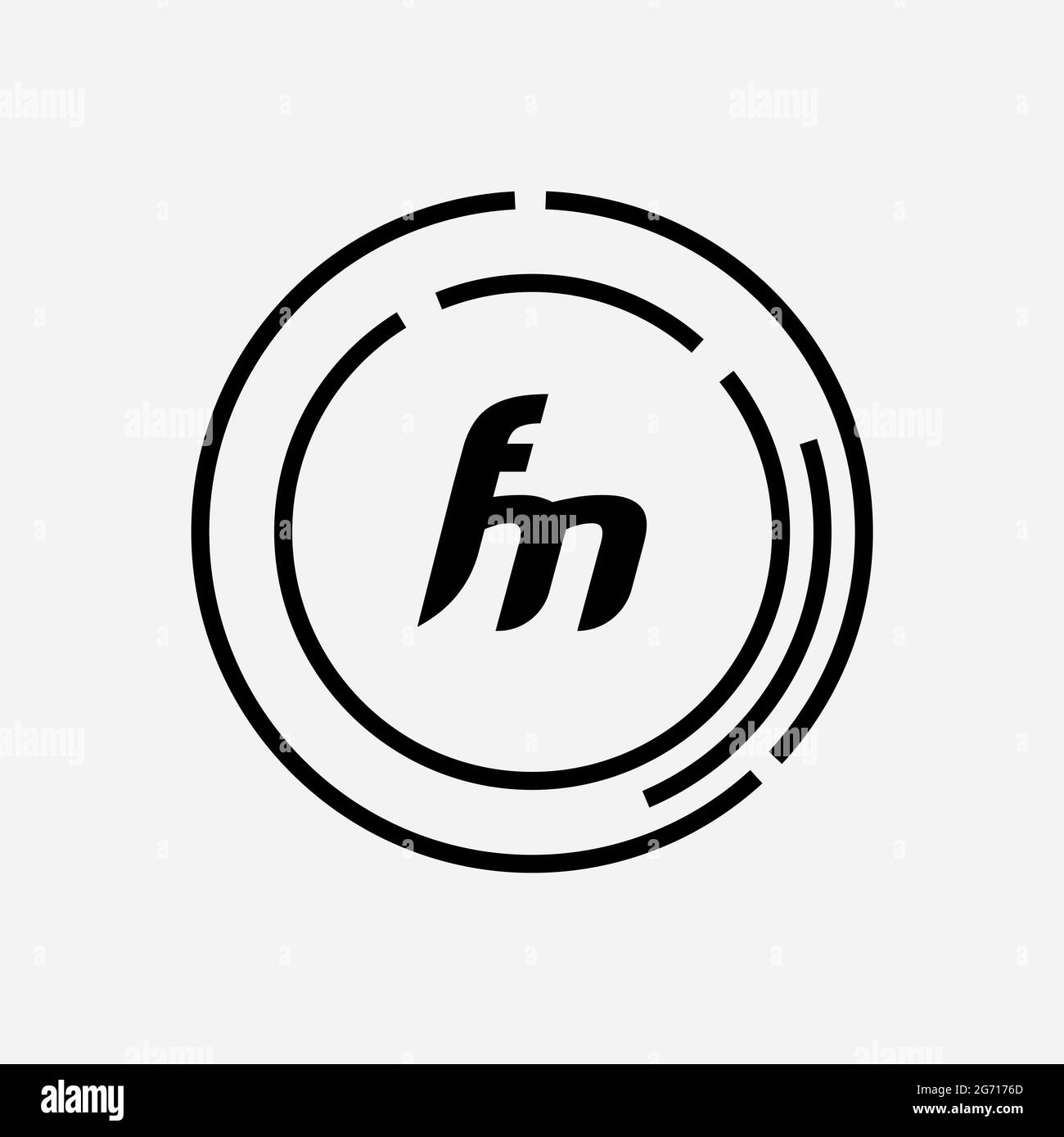 Monogramme unique lettre FM logo Vector Banque D'Images