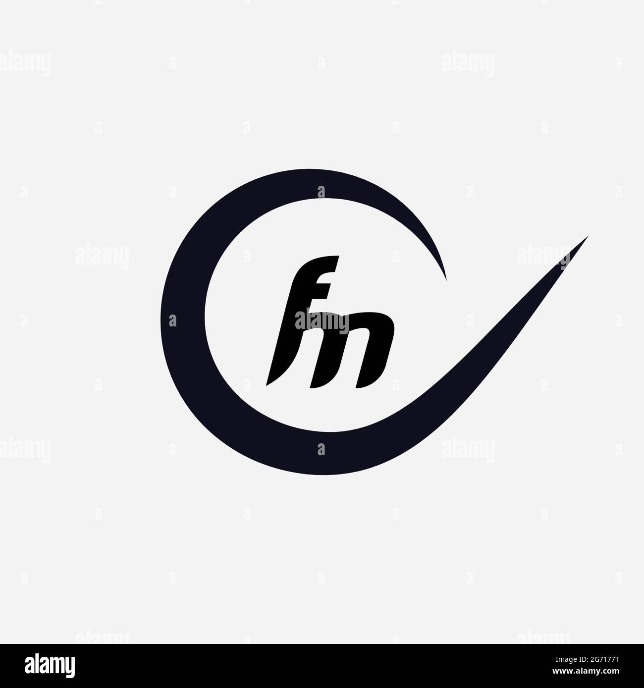 Monogramme unique lettre FM logo Vector Banque D'Images
