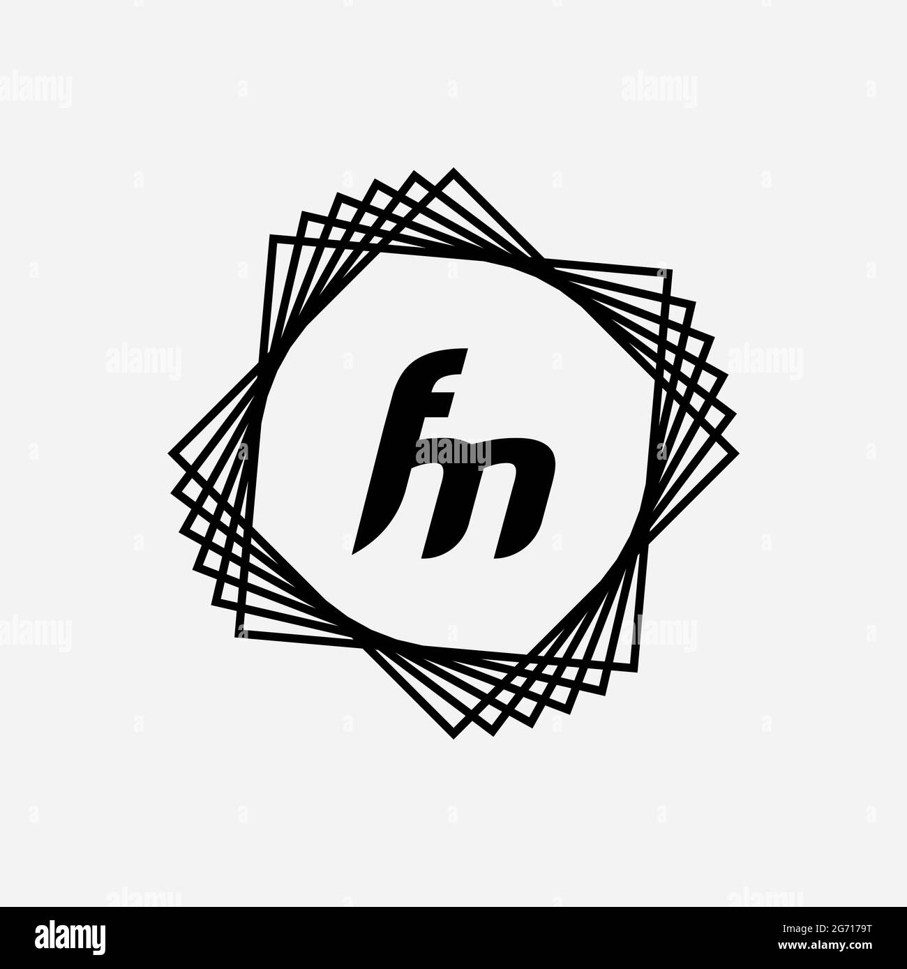 Monogramme unique lettre FM logo Vector Banque D'Images