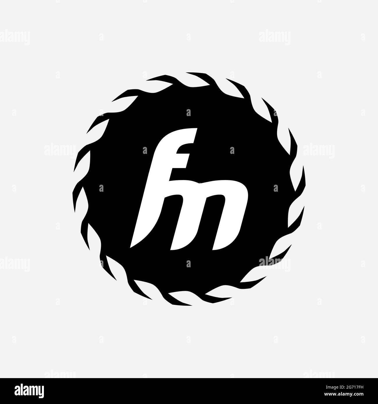 Monogramme unique lettre FM logo Vector Banque D'Images