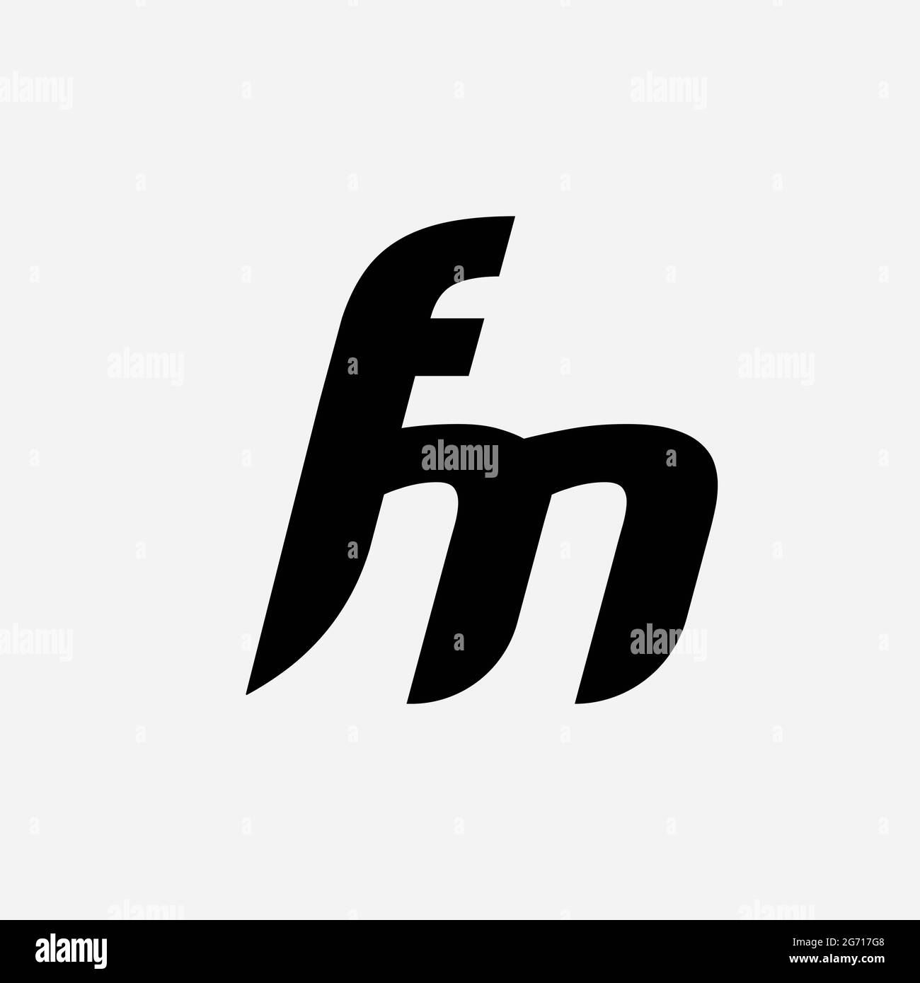 Monogramme unique lettre FM logo Vector Banque D'Images