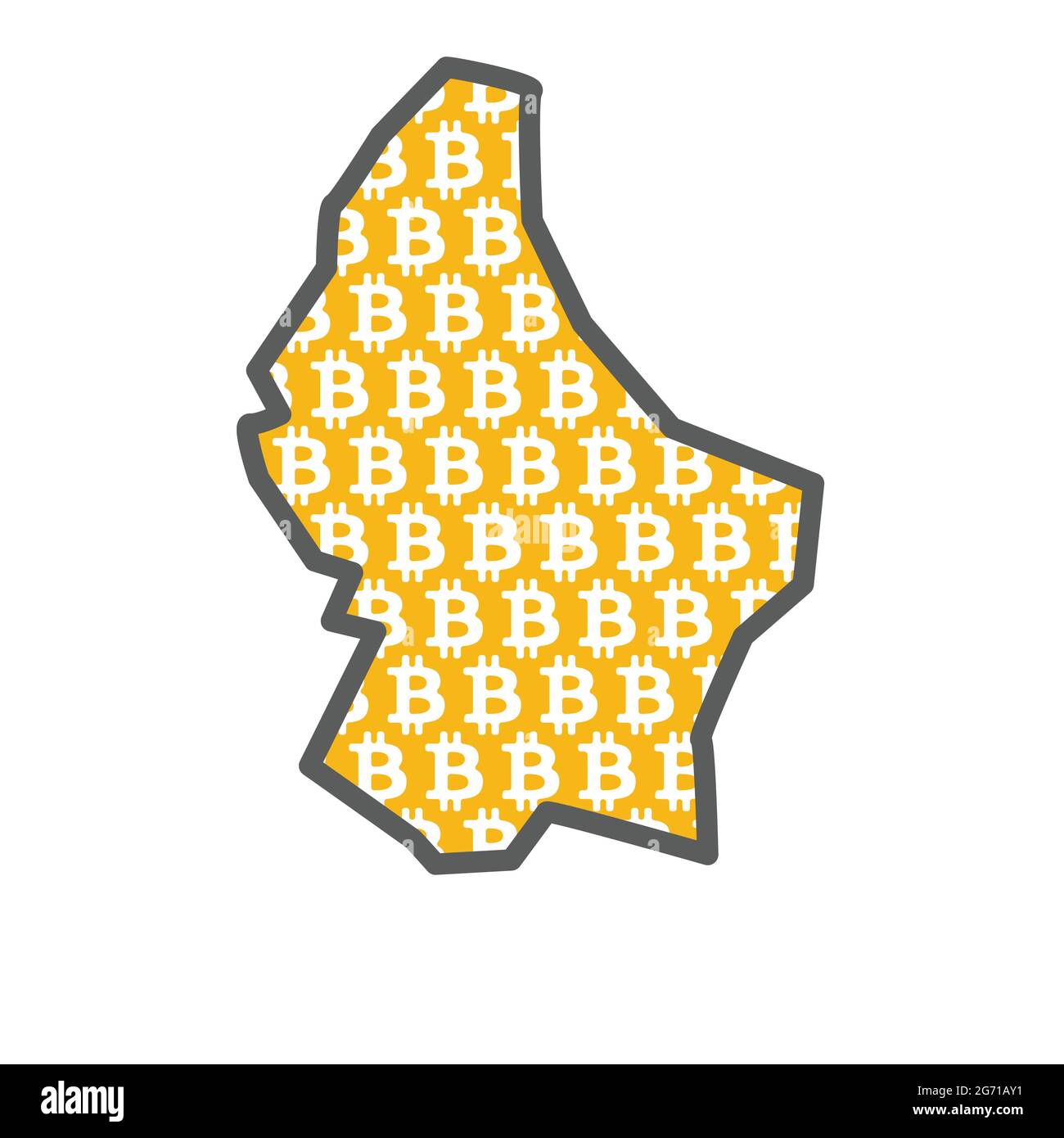 Carte du Luxembourg avec logo en bitcoin crypto-monnaie Image Vectorielle  Stock - Alamy