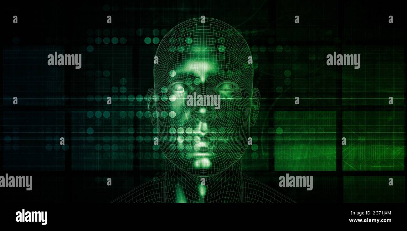 L'évolution de l'intelligence artificielle avec la conscience comme concept de haute technologie numérique Banque D'Images