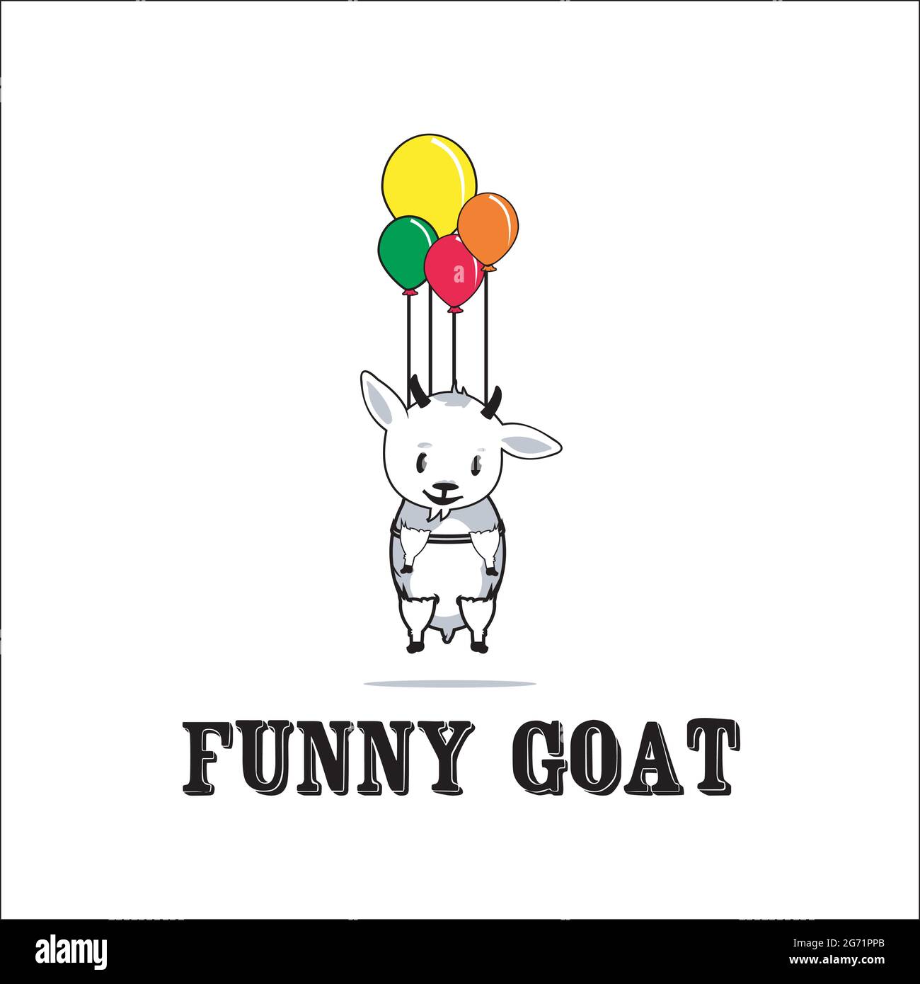 drôle de logo de chèvre inspiration exclusive de conception Illustration de Vecteur